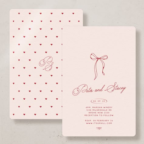 The Leal wedding invitation is a cute, playful way to express loyalty or faithfulness in the context of marriage. Envelopes ARE NOT included, please ensure you order them separately. Our invitation envelopes are the perfect size to fit these invitations. NEED COLOUR INSPO? Take a squiz at our COLOUR CONCEPTS. If you're after a particular colour, please reach out - we have options we can source! FINER DETAILS Specs are listed below, please review them before placing your order. Have q's first? Pl Cute Invitation, Cute Card, Bridal Shower Invites, Doily Wedding Invitations, Doily Wedding, Digital Ink, Gift Wrapping Inspiration, Pink Wedding Invitations, Invitation Envelopes