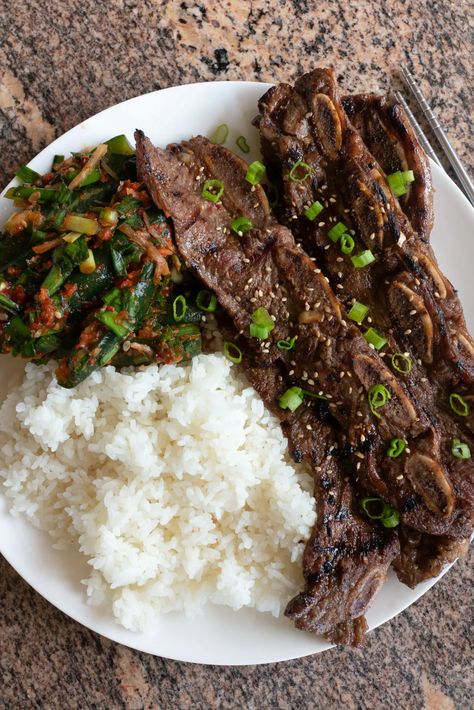 Kalbi - Onolicious Hawaiʻi Kalbi Recipe, Kalbi Marinade, Kalbi Beef, Kalbi Ribs, Hawaii Recipes, Hawaiian Plate Lunch, Korean Glass Noodles, Island Recipes, Sugar Rice