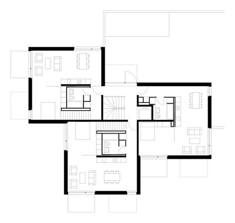 Small Residential Building, Residential Building Plan, Social Housing Architecture, Small Apartment Building, Residential Building Design, Plans Architecture, A Frame House Plans, Architectural Floor Plans, Apartment Floor Plans