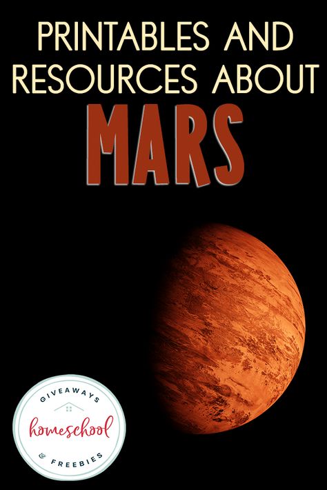 Printables and Resources About Mars - Homeschool Giveaways Mars Decorations, Mars Activities For Preschool, Mars Activities For Kids, Mars Project For Kids, Mars Planet Project, Planet Project Ideas, Mars Facts For Kids, Mars Rover Project, Common Core Math Kindergarten