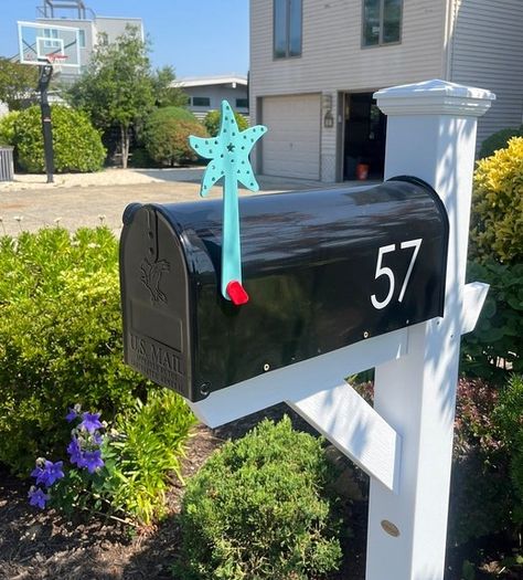 Coastal Mailbox Flags | Sea Life & more Screen Door Grill, Coastal Mailbox, Farmhouse Mailbox, Beach Mailbox, Farmhouse Mailboxes, House Mailbox, Mailbox Flags, Cool Mailboxes, Mailbox Flag