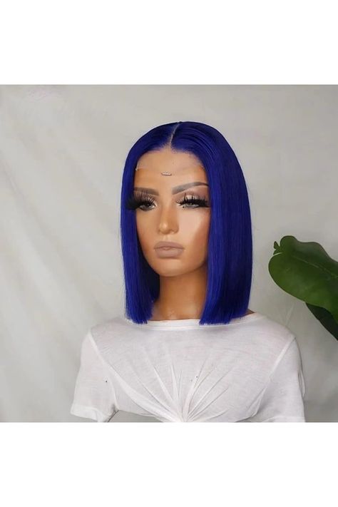 10 Inch Blue Human Hair Lace Front Bob Wigs Middle Part 13x6 Transparent T Part Lace Blue Bob Wigs for Black Women 150% Density Brazilian Virgin Human Hair Wig Natural Pre Plucked Hairline Blue Bob Wig, Lace Front Bob Wigs, Bob Wigs For Black Women, Wigs Middle Part, Lace Front Bob, Blue Bob, Middle Parts, Middle Part, Human Hair Wig