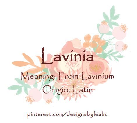 Baby Girl Name: Lavinia. Meaning: From Lavinium. Origin: Latin.  www.pinterest.com/designsbyleahc Lavinia Name Meaning, Lavinia Name, Gothic Baby Names, Female Character Names, What Is Your Name, Writing Characters, Unique Names, Unique Words, Newborn Headbands