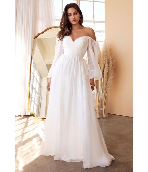 White Chiffon Sweetheart Bridal Goddess Gown – Unique Vintage Wedding Party Robes, Ethereal Wedding Dress, Sweetheart Bridal, Long Sleeve Chiffon Dress, Cinderella Divine, Ethereal Wedding, Chiffon Wedding Dress, Royal Brides, Dress Item