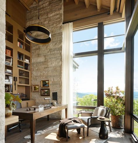 Morning Star Residence — Poss Architecture Rustic Office Design, Contemporary Mountain Home, Morden House, Glass Pavilion, Rustic Office, Utah Mountains, Modern Mountain Home, Modern Mountain, Park City Utah