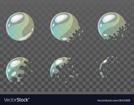 Vfx Design, Game User Interface, Fireworks Animation, Bubble Burst, Burst Bubble, Cartoon Bubbles, Bubble Drawing, Learn Animation, Frame By Frame Animation