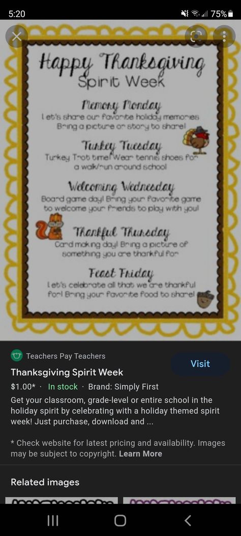 Halloween Spirit Week Ideas For Daycare, November Spirit Week Ideas, Thanksgiving Spirit Week Ideas, Thanksgiving Spirit Week, Spirit Week Ideas, Thankful Thursday, Dress Up Day, Class Room, Spirit Week