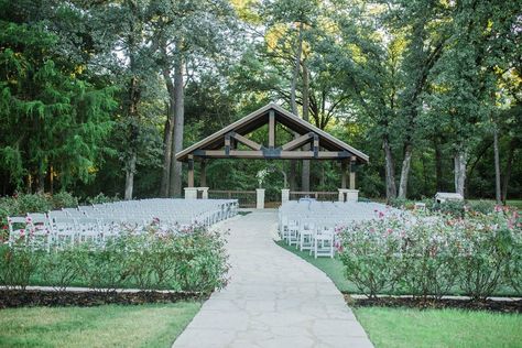 11 Whimsical Woodsy Wedding Venues in East Texas | See Prices Woodsy Wedding Venues, Event Venue Business, East Texas Wedding Venues, Peach Farm, Wedding Venues In Texas, Open Air Chapel, Bridal Fair, Garden Venue, Woodsy Wedding