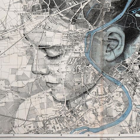 Ed Fairburn, Batman Fan Art, Hand Drawn Portraits, A Level Art, Illustrated Map, Old Map, Map Design, British Artist, Book Cover Design