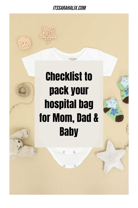 This post is all about the ultimate checklist to pack your hospital bag for mom, dad and baby! Read on for all the best tips! Husband Hospital Bag Packing Lists, What To Pack For Newborn Hospital Bag, New Mom Hospital Bag, What To Pack For Baby Hospital Bag, Diaper Bag Essentials Hospital, Labor Hospital Bag Checklist, Hospital Bag Checklist For Mom To Be, Go Bag List, Baby Bag For Hospital