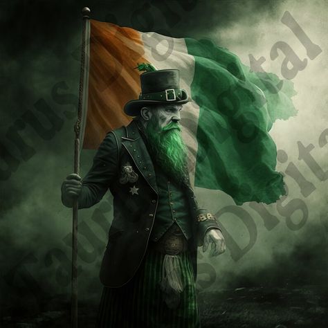 Leprechaun With the Irish Flag St Patrick's Day Digital - Etsy UK Irish Ancestry, St. Patrick’s Day, Flag Painting, Irish Pride, Irish Flag, Irish Celtic, Hip Hop Art, Tattoo Art Drawings, Futuristic Art