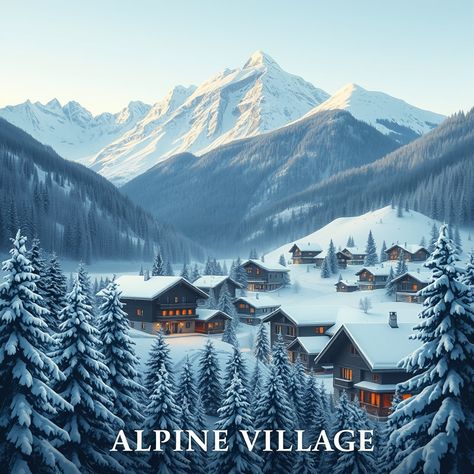 Snow-Capped Alpine Village

#alpinevillage #winterwonderland #mountainscape #art #poster Alpine Village, Snowy Mountain, Snow Caps, Mountain Town, Snowy Mountains, Winter Wonderland, Art Poster, Art