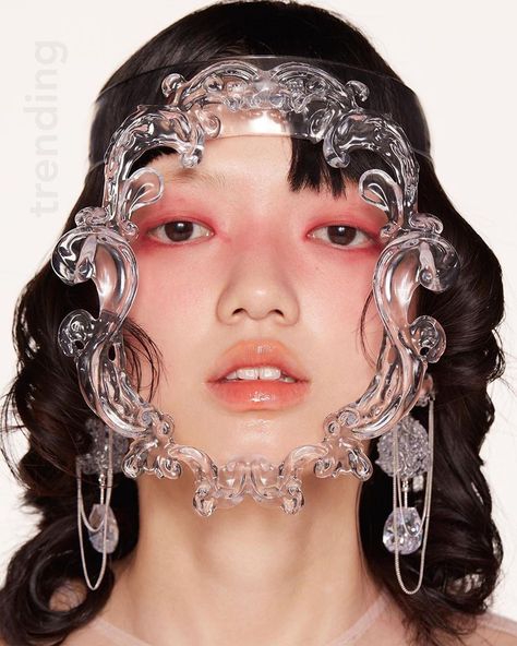 Resin Face, Transparent Resin, Futuristic Fashion, Hair Hoops, Contemporary Jewellery, Modern Jewelry, Wearable Art, Headpiece, Jewelry Art