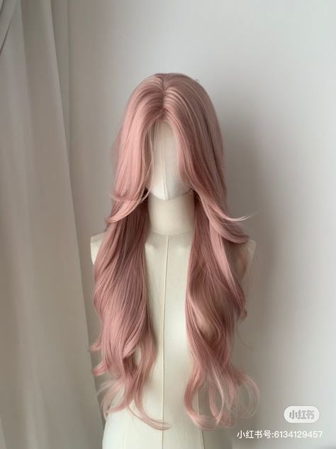 Light Pink Strawberry Blonde Hair, Outfits For Strawberry Blonde Hair, Pink Cosplay Wig, Pink Wig Aesthetic, Light Pink Hair Aesthetic, Pastel Pink Curly Hair, Light Pink Wig, Stylist Aesthetic, Pink Backround