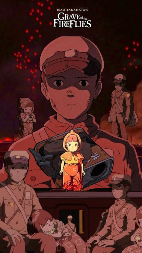 #studioghiblifilm #studioghilbli #graveofthefireflies Grave In The Fireflies, Graveyard Of The Fireflies, Grave Of Fireflies, Grave Of The Fireflies Poster, Setsuko Grave Of The Fireflies, Grave Of The Fireflies Movie Poster, Grave Of The Fireflies, Firefly, Graveyard