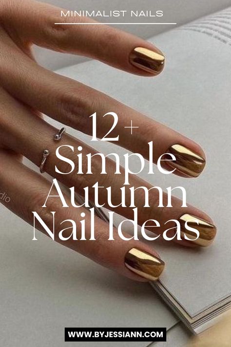 Minimalist Fall Nail Art - 12 Cute Simple Nails for Fall That You’ll Be Obsessed With - By Jessi Ann Subtle Wedding Guest Nails, Autumn Nail Colors Fall, Elegant Nails For Winter, Dipped Nails Ideas Neutral, November Nails With Design, Minimal Neutral Nails, Nails Designs That Grow Out Well, Fall Tip Nail Designs, Chic October Nails