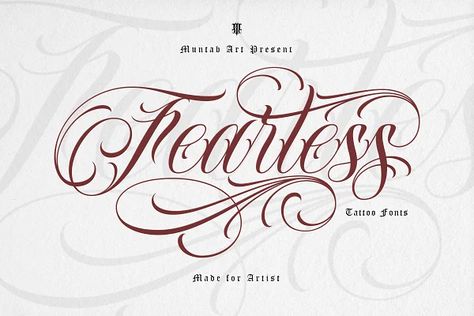 Lettering Fonts Tattoo, Fearless Tattoo, Calligraphy Tattoo Fonts, 27 Tattoo, Best Cursive Fonts, Best Tattoo Fonts, Tattoo Name Fonts, Font Tato, Cursive Tattoo