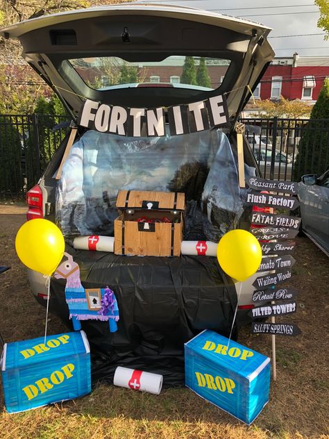 Trunk Or Treat Fortnite, Nerf Trunk Or Treat Ideas, Fortnite Trunk Or Treat Ideas, Fortnite Trunk Or Treat, Fortnite Christmas, Fortnight Party, Trunk Or Treat Ideas, Fortnite Party, Fortnite Birthday