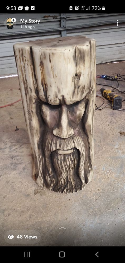 Carve Tree Stump, Woodspirits Wood Carvings, Chainsaw Wood Carving Ideas, Wood Spirits Carving, Log Carving, Carved Tree Stump, Chainsaw Carving Patterns, Bird Carving Patterns, Chainsaw Wood Carving