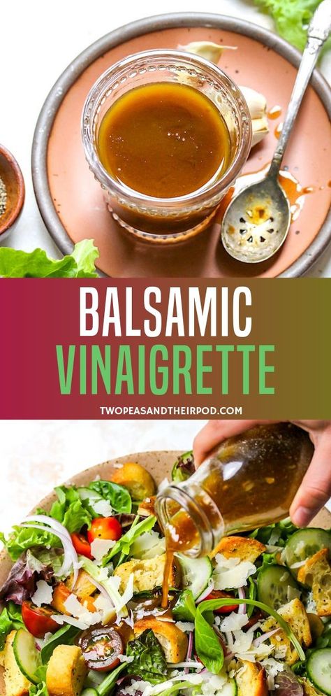 Vinegar Dressing Recipe, Balsamic Vinaigrette Dressing Recipe, Thanksgiving Sidedish, Balsamic Vinegar Dressing, White Balsamic Vinaigrette, Vinaigrette Dressing Recipe, Balsamic Vinaigrette Recipe, Homemade Balsamic Vinaigrette, Balsamic Vinaigrette Dressing