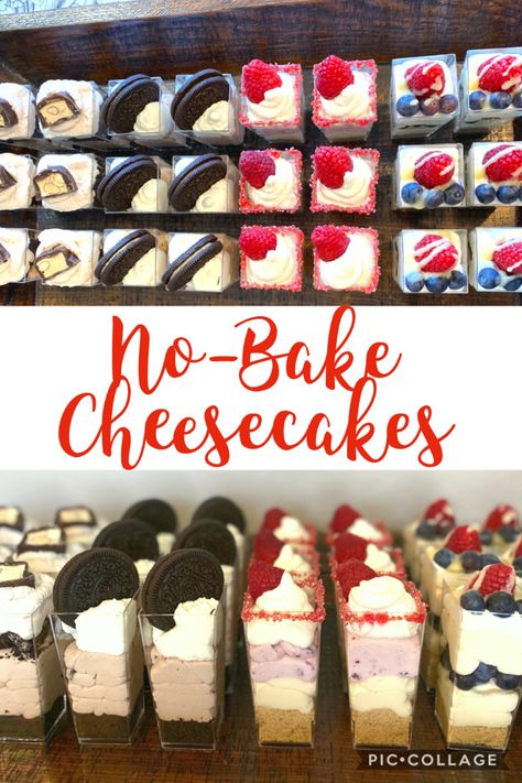 No Bake Cheesecakes, Dessert Shooters Recipes, Food Recipes For Dinner, Food And Drink Recipes, Dessert Cups Recipes, Mason Jar Desserts, Cheesecake Mix, Mini Dessert Cups, Individual Desserts