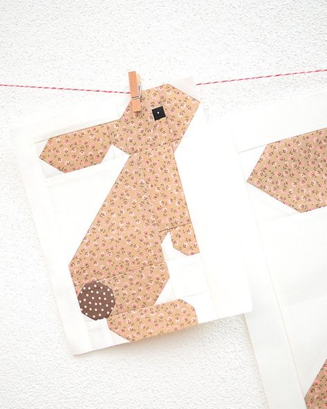 Bunny Quilt Block Pattern Free, Rabbit Quilt Pattern, Bunny Quilt Patterns, Square Block Quilt Patterns, Easter Quilt Patterns, Rabbit Quilt Block, Bunny Quilt Block, Animal Quilt Blocks, Bunny Baby Quilt