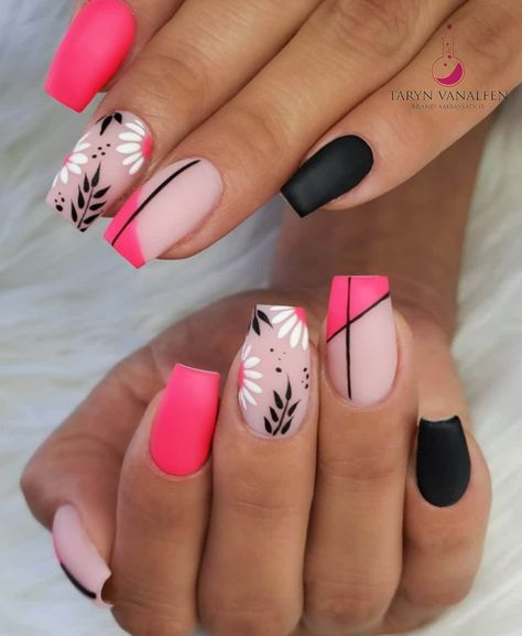 Watermelon Nail Art, Occasion Nails, Bright Summer Nails Designs, Pink Tip Nails, Pink White Nails, Pink Summer Nails, Summer Nail Colors, Neon Nail Designs, Summer Nail Ideas