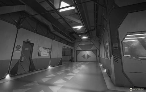 ArtStation - Valorant - Sketches - Valorant Environment, Scp Facility, Scifi Corridor, Perspective Drawing Lessons, Underground Tunnels, Scp Foundation, Bedroom Setup, Futuristic Interior, Perspective Drawing