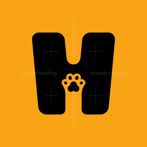 This logo is inspired by the letter H and the leg of a cat. This logo is suitable for pet shops, cat lovers, cat food, etc Food Cafe Logo Design, Cat Logo Design Icons, Cat Logo Design Ideas, Cat Cafe Logo, Logo Design Sketch, Cat Lettering, H Logo Design, Pet Shop Logo Design, Cat Logos