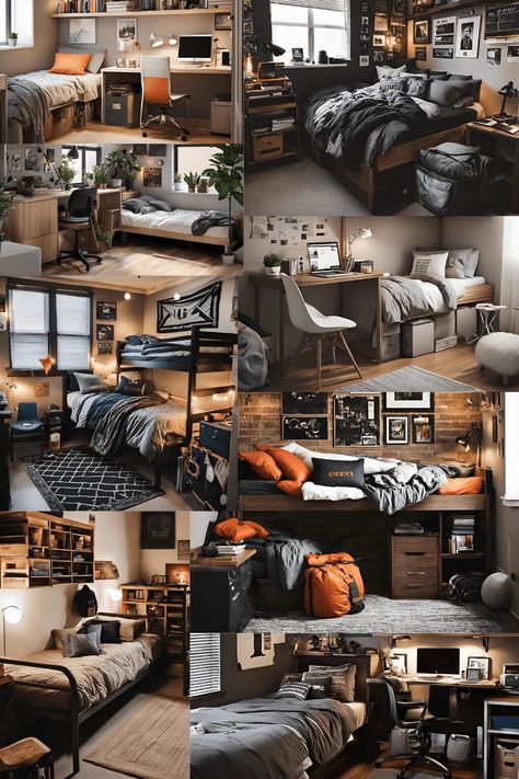 17 Great College Dorm Ideas For Guys - Cool, Easy, Space - Become Your Most College Room Ideas For Guys, Dorms For Guys, College Dorm Ideas For Guys, Men’s Dorm Ideas, Room Decor Ideas For Guys, Boy Dorm Room Ideas Colleges, Dorm Room Designs For Guys, Mens Dorm Room Ideas, Guys College Apartment