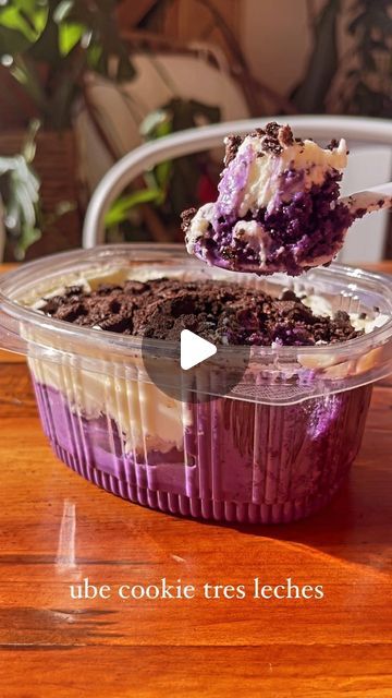 Enseamada Cafe on Instagram: "UBE COOKIE TRES LECHES 💜
WARNING: may cause uncontrollable happiness and cravings for more!" Ube Tres Leches Cake, Tres Leches Cake Easy, Ube Tres Leches, Pinoy Dessert, Tres Leches Cake, Cake Easy, Tres Leches, Cafe, Cake