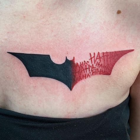 Chest Tattoo Simple, Batman Joker Tattoo, Batman Logo Tattoo, Black Red Tattoo, Icon Tattoo, Night Tattoo, Prince Tattoos, Tattoo For Boyfriend, Small Chest Tattoos