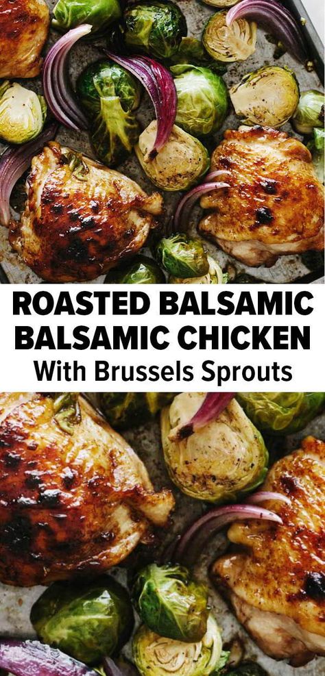 Dinner With Brussel Sprouts, Brussels Sprouts Sheet Pan, Chicken With Brussel Sprouts, Chicken Dishes Healthy, Chicken And Brussels Sprouts, Chicken Brussel Sprouts, Healthy Cooking Recipes, Pan Recipe, Sheet Pan Dinners Recipes