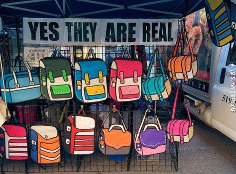 These backpacks look like cartoons.... I want one!! Evolution Pokemon, Aesthetic Bag, Aesthetic Blue, Doja Cat, Funny Tweets, Funny Cartoons, Tumblr Posts, Tumblr Funny, Cartoon Styles