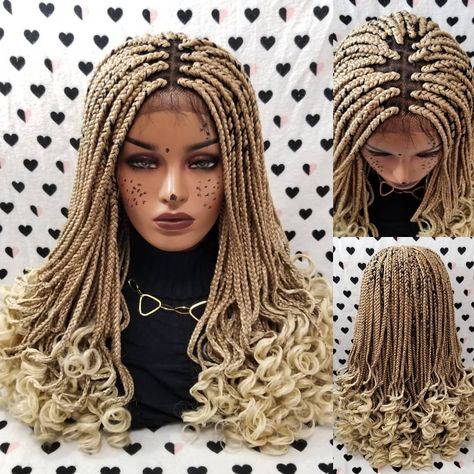 4x4 Lace Frontal Box Braids Braided Wig in color 27/613 Ombre. To order please click on the website link on my bio profile or send me a dm.… 27 Braiding Hair Color, Braiding Hair Colors, Crochet Hair Extensions, Crochet Box Braids, Pretty Braids, Blonde Box Braids, Braid In Hair Extensions, Synthetic Hair Extensions, Ombre Wigs