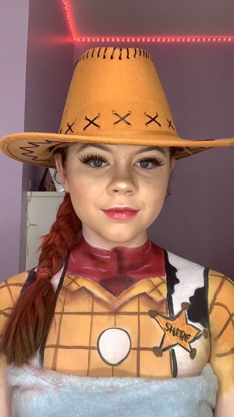 Woody Toy Story Makeup, Toy Story Makeup, Jessie Cosplay, Jessie Toy Story, Pretty Halloween Costumes, Pretty Halloween, Woody Toy Story, Halloween 2022, Costume Makeup