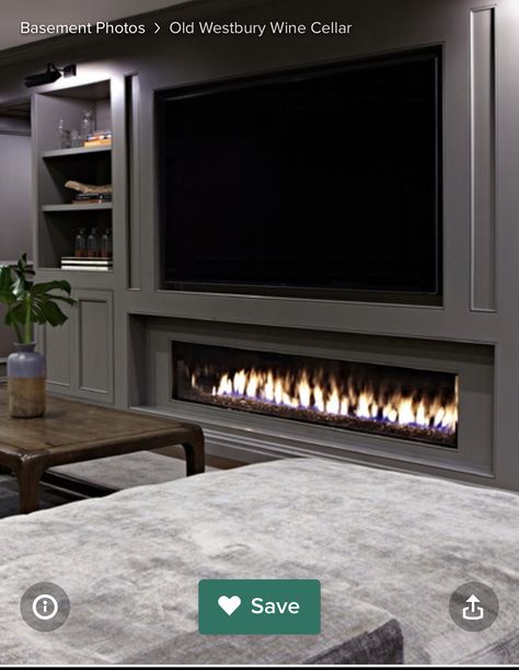 Tv Offset Fireplace, 77 Inch Tv Over Fireplace, Electric Fireplace Design With Tv, Huge Tv Over Fireplace, Giant Tv Wall, Low Mounted Tv Over Fireplace, Big Tv In Living Room, Big Tv Above Fireplace, Under Tv Fireplace