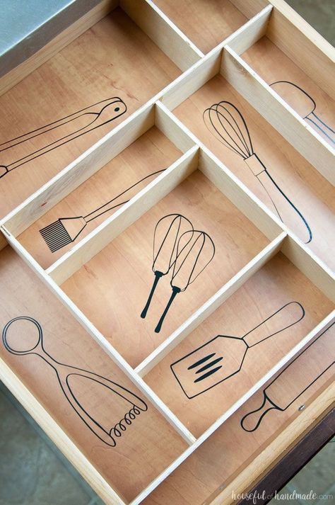 Diy Kitchen Drawer Ideas, Interior Boho, Diy Organizer, Drawer Organization, Kitchen Design Diy, Decor Ikea, Diy Drawers, Kitchen Drawer Organization, Interior Vintage