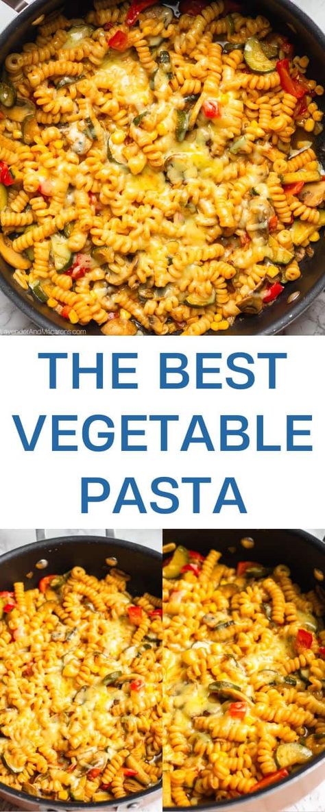 This one-pan vegetable pasta is a satisfying meal with hearty pasta packed with crunchy vegetables and perfectly cooked pasta, all smothered in gooey melted cheese. Pasta And Veggies Recipes Dinners, Pasta With Vegetables Recipes, Creamy Vegetable Pasta, Cheesey Pasta, Veg Pasta Recipes, Meatless Pasta Recipes, Pasta With Veggies, Pasta With Vegetables, Mix Vegetable Recipe