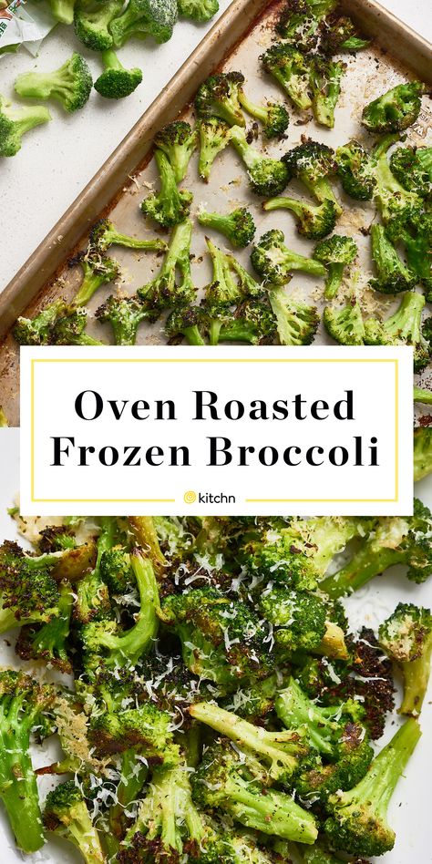 Recipe: Oven-Roasted Frozen Broccoli — Recipes from The Kitchn Roasted Frozen Broccoli, Frozen Broccoli Recipes, Roast Frozen Broccoli, Frozen Broccoli, Eat Better, Roasted Broccoli, Broccoli Recipes, Frozen Vegetables, Vegetable Sides