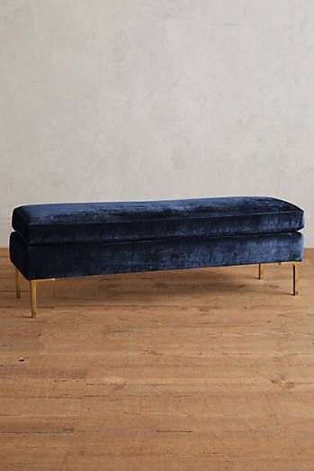 Bench seat in sitting room - Anyhropology - Slub Velvet Edlyn Bench Bench In Bedroom, Bench Anthropologie, Tan Sofa Living Room, Unique Living Room Furniture, Minimal Room, Funky Living Rooms, Velvet Bench, Modern Contemporary Homes, Dream Property