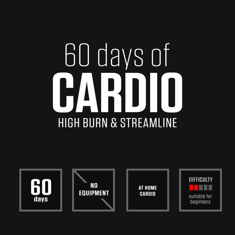 60 Days of Cardio Postpartum Workout Plan, Free Workout Programs, Body Fat Reduction, Calisthenics Workout Plan, 60 Day Challenge, Sport Diet, Cardio At Home, Fitness Challenges, Fitness Programs