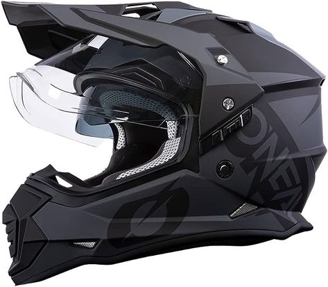 Safety: the shell is constructed from ABS for increased safety and a perfect fit. Microlock closure. Smart Motorcycle Helmet, Dual Sport Helmet, Black Motorcycle Helmet, Biker Accessories, Dirt Bike Helmets, Cool Motorcycle Helmets, Fire Helmet, Skateboard Helmet, Automotive Apparel