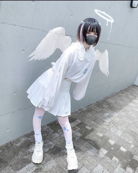 Virtual Angel, Blue Angels, Japanese Street Fashion, Kawaii Clothes, Alternative Fashion, Pink Color, Style Me, Cool Outfits, Light Blue