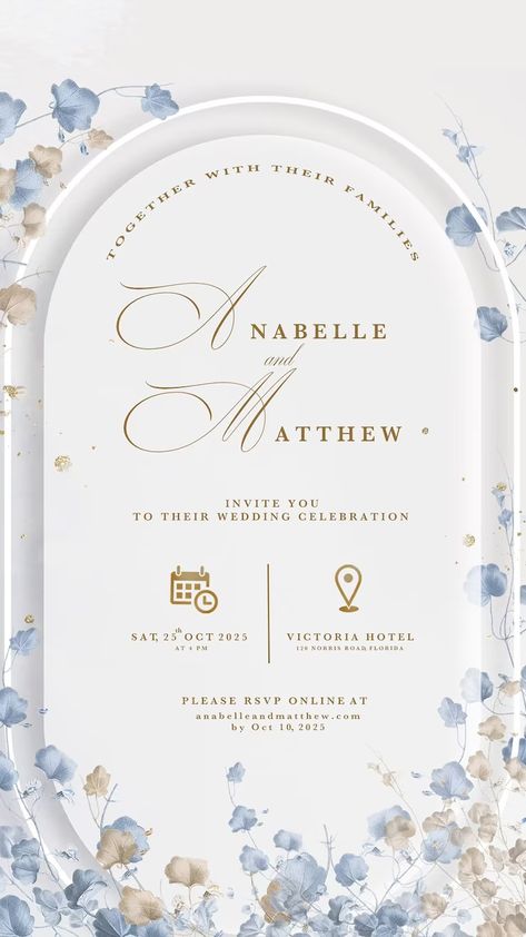 Wedding Invitation Blue, Wedding Illustration Card, Digital Wedding Invitations Templates, Engagement Invitation Cards, Engagement Invitation Template, Elegant Wedding Invitation Card, Invitation Frames, Wedding Card Frames, Invitation Card Birthday