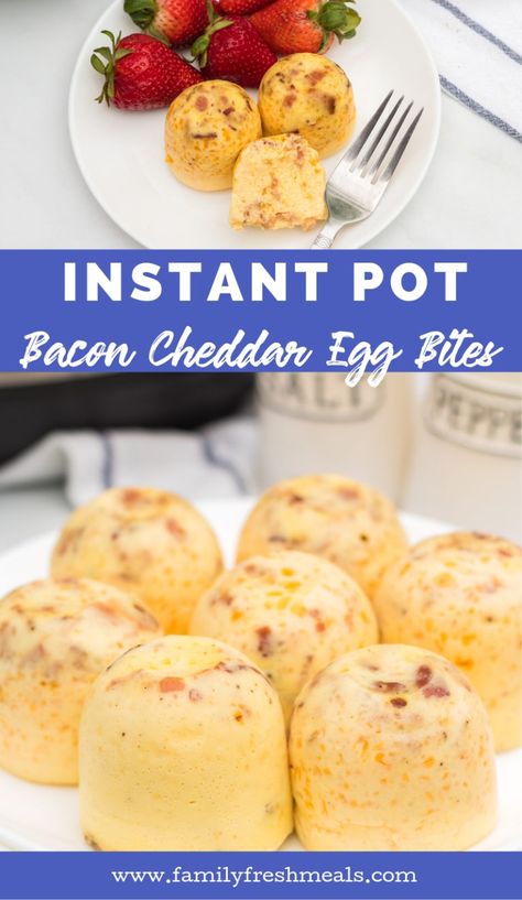 Cheddar Egg Bites, Bacon Egg Bites, Instant Pot Bacon, Silicone Molds Recipes, Mold Recipes, Elegant Brunch, Ip Recipes, Egg Bites Recipe, Fresh Meals