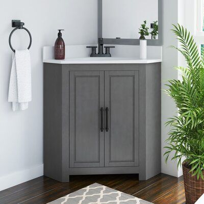 Small Bathroom Ideas Corner Sink, Corner Vanities Bathroom, Small Corner Bathroom Vanity, Small Powder Room Corner Sink, Tiny Bathroom Corner Sink, Small Vanity In Bathroom, Corner Sink Bathroom Ideas, 24inch Bathroom Vanity, Small Corner Vanity Bathroom