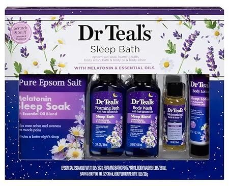 Amazon.com : Dr Teal's Melatonin Gift Set for Better Sleep - Epsom Salt Soak, Bath, Body Wash, Body Oil & Lotion - At Home Spa Kit : Beauty & Personal Care Dr Teal Body Wash, Bath Spa Set, Dr Teals Bath Salt, Into The Night Bath And Body Works Set, Bath & Body Gift Set, Positive Words Quotes, Epsom Salt, Bath Sets, Spa Kit