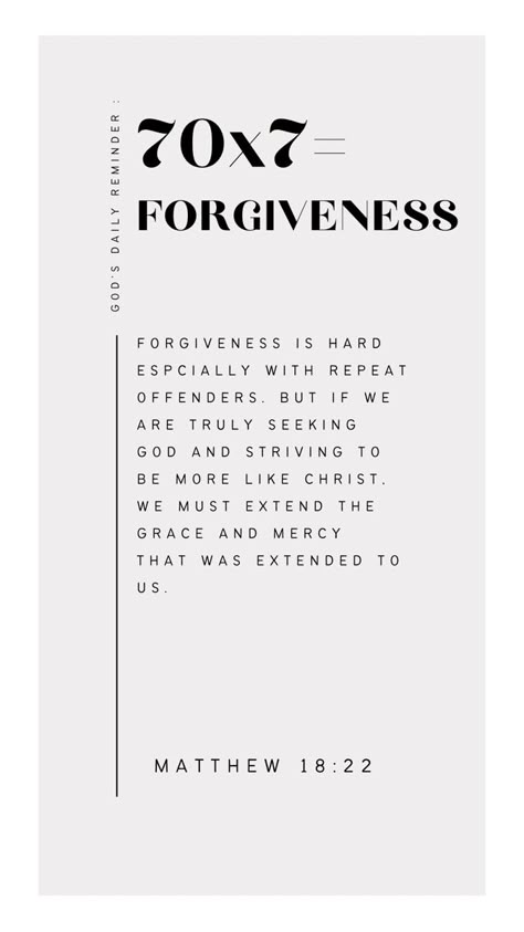 70 X 7 Forgiveness, Matthew Bible Verse Tattoo, Bible Verse About Forgiveness Others, Bible Verse About Forgiving Others, 7x70 Forgiveness Tattoo, Bible Verse On Forgiveness, 70x7 Forgiveness Tattoo, Bible Verses About Forgiving Others, 70x7 Forgiveness