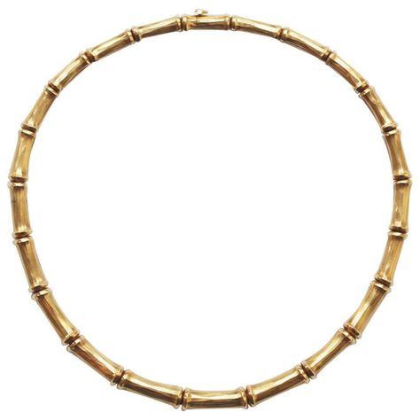 Cartier Gold Bamboo Necklace Bamboo Necklace, Bamboo Jewelry, Lux Jewelry, Necklace Length Chart, Cartier Gold, Necklace With Name, Vintage Choker Necklace, Vintage Choker, Layering Necklaces